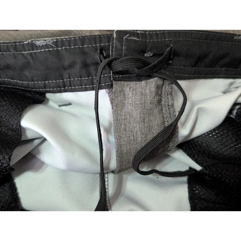 Da Hui Chino Board Shorts Mens 40 Heather Gray Surf Swim Trunks Stretch Logo